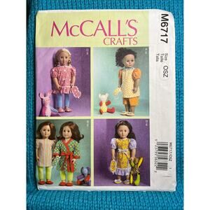 McCalls 6717 pattern 18in Doll clothes dress pajamas clothes mask toy